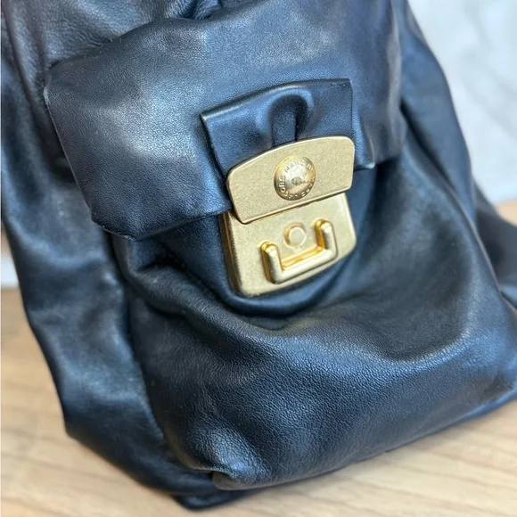 Marc Jacobs Soft Black Leather Padlock Hobo Bag - Picture 5 of 12